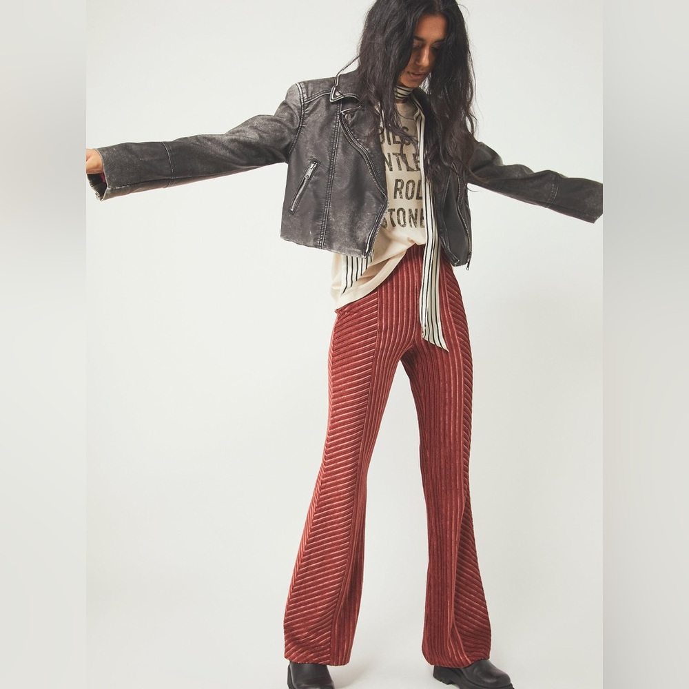 Free People Velvet Pull-On Flares
